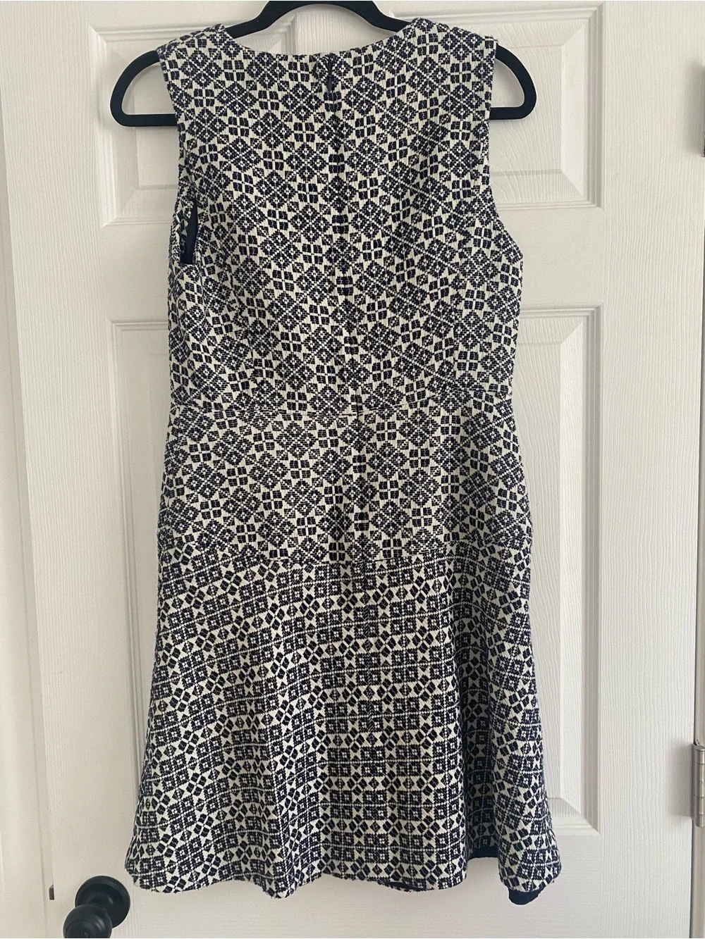 Tory Burch Sleeveless Navy and White Patterned Dress Size 6